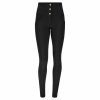 WR.UP® Pantaloni negri din bumbac cu talie înaltă și nasturi WRUP1BHC001ORG, N
