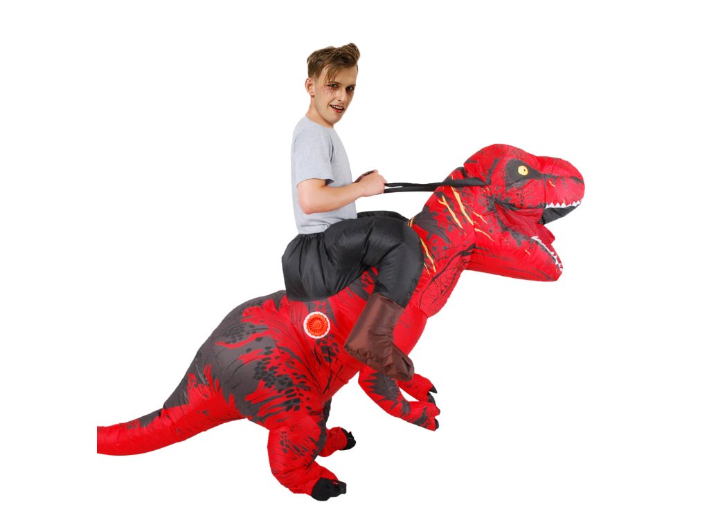 Nafukovací kostým dinosaura - červený