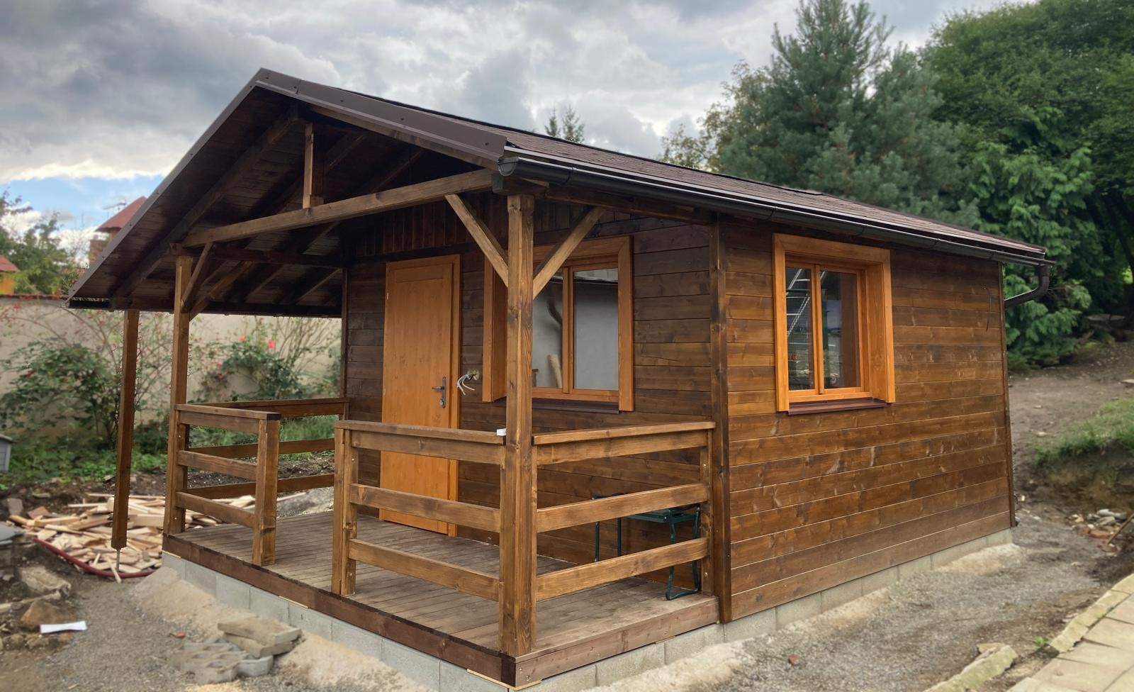 Zateplená chata s terasou