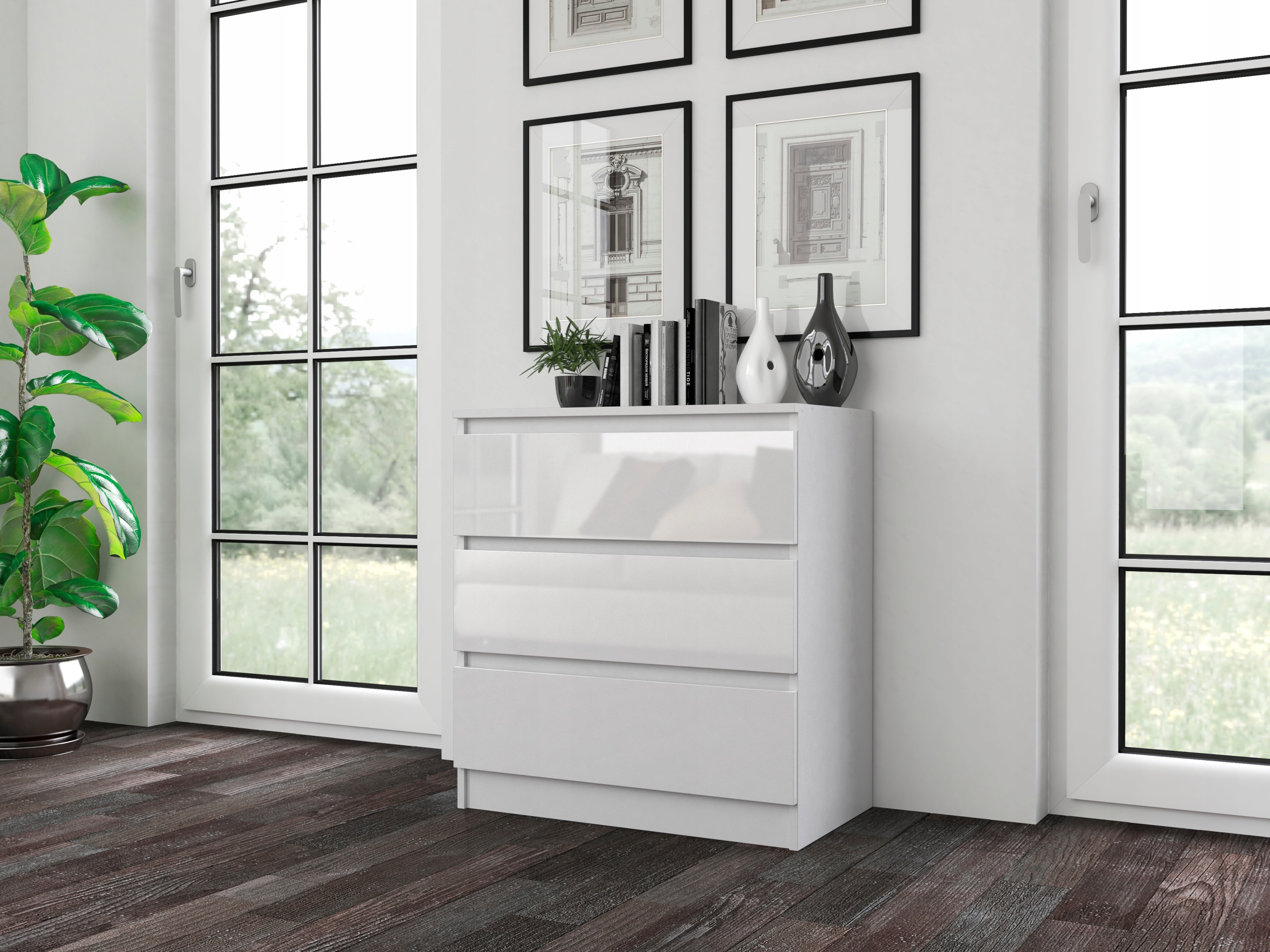 komoda-malvis-3-sufliky-70cm-biela-leskla-top