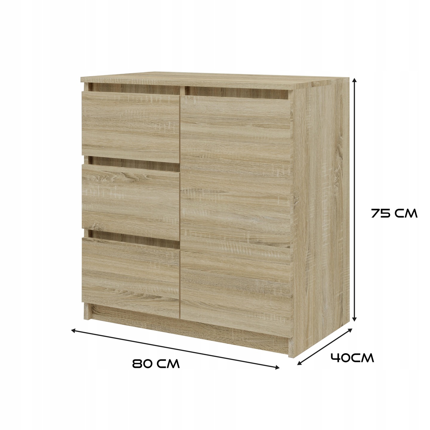 velka-komoda-cand-80x75x40cm-3-sufliky-1-dvierka-dub-sonoma-rozmer