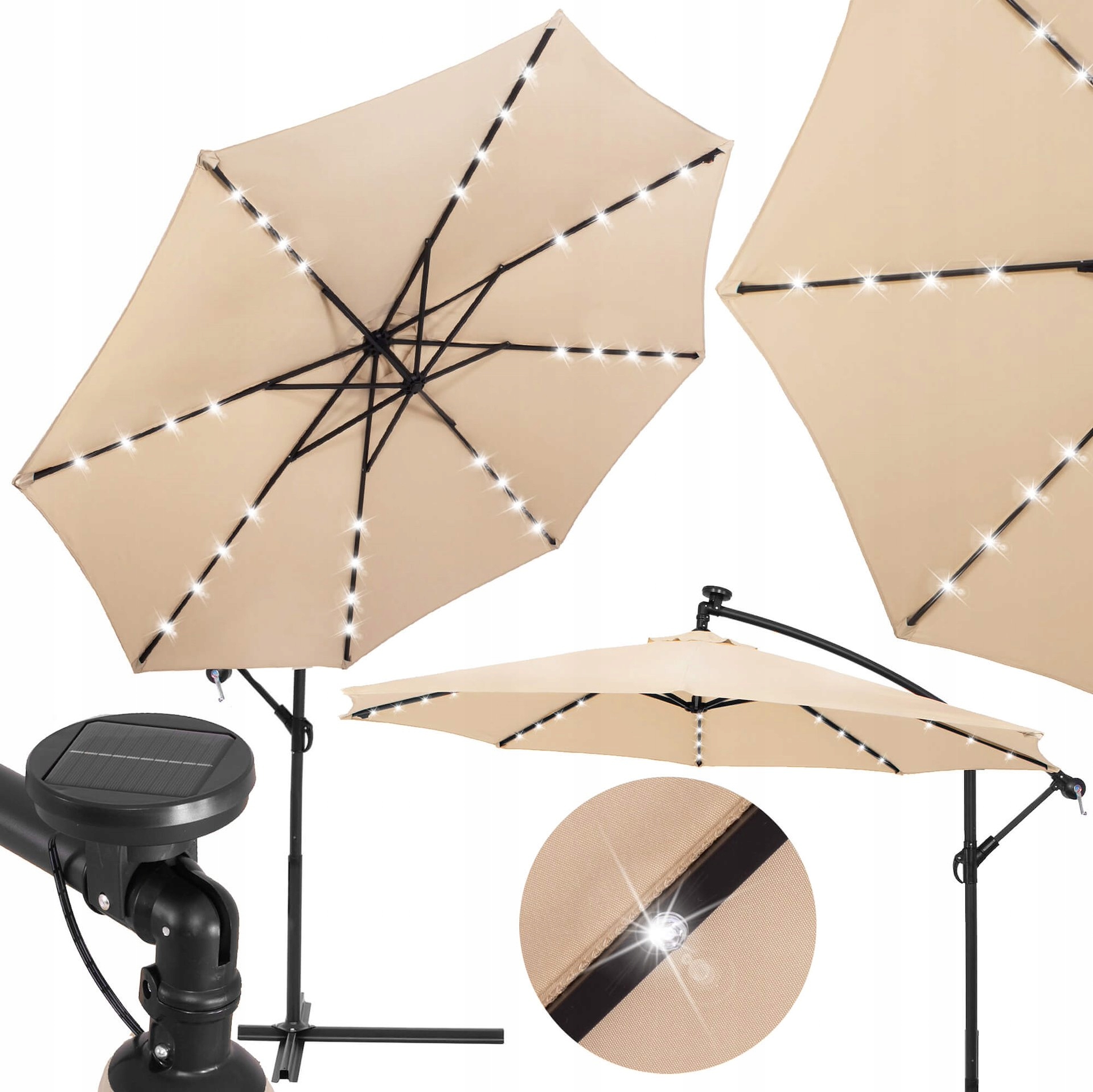 led-solar-zahradny-slnecnik-300cm-bezovy-obal