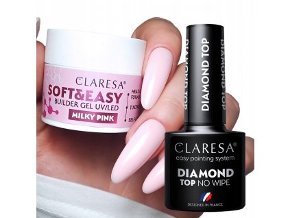 claresa set nail builder soft easy stavebny gel 90 ml top diamond no wipe zdarma