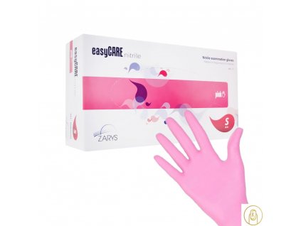 jednorazove nitrilove ochranne rukavice easycare pink velkost s ružove 100 ks