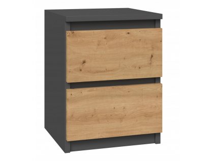 komoda micro 2 sufliky 30x40x30cm nocny dub artisan antracit novinka