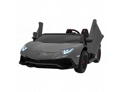 elektricke auticko lamborghini aventador sv 2x200w 2 miestny siva dialkove ovladanie 5 bodove bezpecnostne pasy audio led