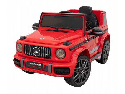 elektricke auticko mercedes amg g63 cervene 2x25w 1 miestny dialkove ovladanie bezpecnostne pasy audio led