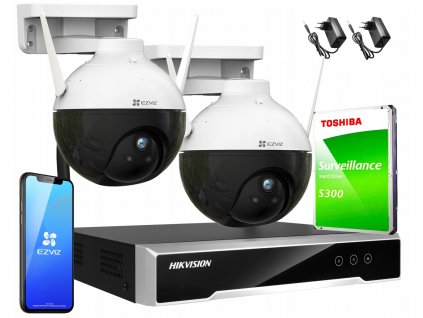 bezdrotovy monitorovaci set hikvision ezviz 2 kamery 2mpx c8t wifi fullhd 1tb
