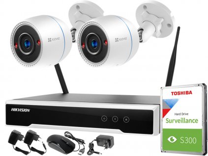 bezdrotovy monitorovaci set hikvision ezviz 2 kamery 2mpx c3t wifi full hd 1080p 1tb