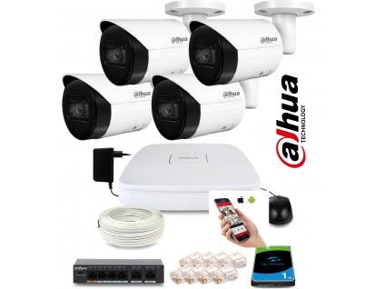 dahua 4 kamerovy set 2mpix ip kamery poe