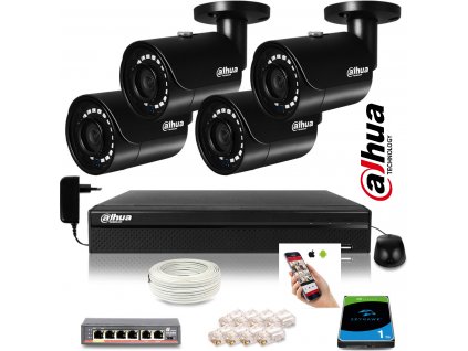 dahua 4 kamerovy set 4mpix ip kamery poe