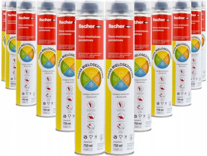 12x fischer 750ml nizkoexpanzna montazna pena pistolova zimna viacsezonna