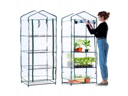 mini balkonovy zahradny sklenik s policami 4 police 170 68 48 cm