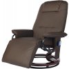 masazne kreslo fit hnede s vyhrievanim a integrovanou opierkou noh otocne polohovatelne 1