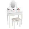 kozmeticky toaletny stolik linda s led zrkadlom a taburetom