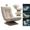 Relaxačné kreslo StarBed bežové škandinávske polohovacie a otočné
