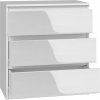 komoda malvis 3 sufliky 70cm biela leskla nova