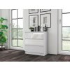 komoda malvis 3 sufliky 70cm biela leskla top