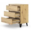 komoda cand na nozickach 3 sufliky 70x78x39cm dub artisan new