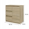 velka komoda cand 80x75x40cm 3 sufliky 1 dvierka dub sonoma rozmer