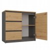 velka komoda cand 80x75x40cm 3 sufliky 1 dvierka dub artisan antracit top