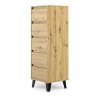 komoda cand vysoka na nozickach 5 suflikov 40x120x39cm dub artisan new