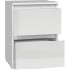 komoda micro 2 sufliky 30x40x30cm nocny stolik biela leskla