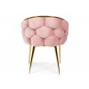 moderne kreslo luxury balloon pudrovo ruzove a zlate nozicky nove