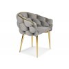 moderne kreslo luxury balloon sede a zlate nozicky siva