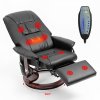masazne kreslo fit cierne s vyhrievanim a integrovanou opierkou noh otocne polohovatelne 2025
