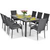 zahradna technoratanova suprava stella stol 180 cm a 8 stoliciek cierna