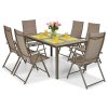 zahradna jedalenska hlinikova suprava 6 miestna sunnex stol a 6 regulovatelnych stoliciek hneda