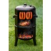 Udiareň 3V1 s pieckou kompletna grill na drevené uhlie s teplomerom