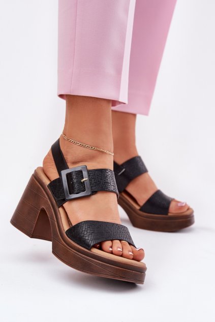 Sandály na podpatku model 213164 Step in style (Velikost 36)