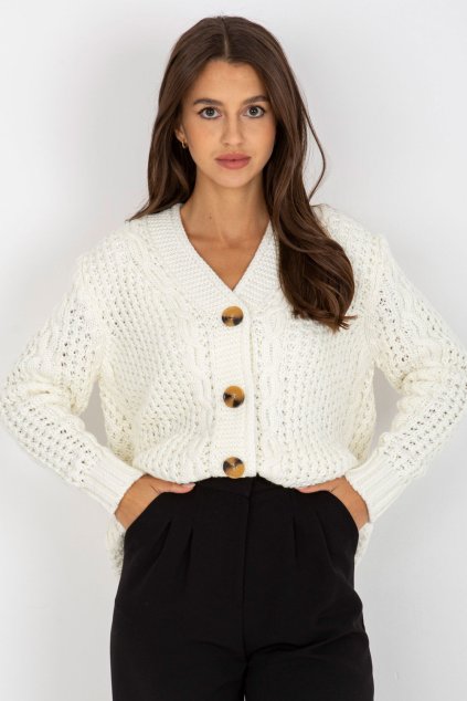 Svetr na zapínání  model 170763 Rue Paris (Velikost universal)