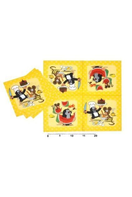 Párty ubrousek Krtek a kamarádi 12 ks, 33 cm, WIKY, 171008