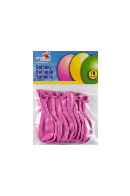 Balónek nafukovací - sada 10ks RŮŽOVÉ 26cm, Smart Balloons, W040576