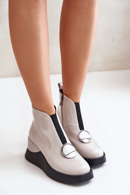 Boty na klínovém podpatku model 201015 Step in style (Velikost 37)