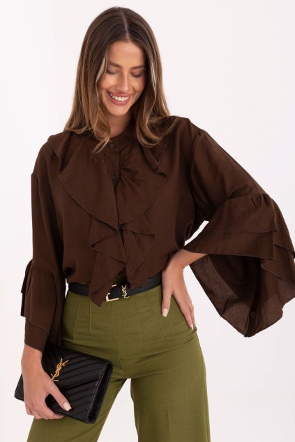 Košile s dlouhým rukávem  model 220228 Rue Paris (Velikost universal)