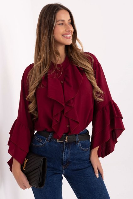 Košile s dlouhým rukávem  model 220226 Rue Paris (Velikost universal)