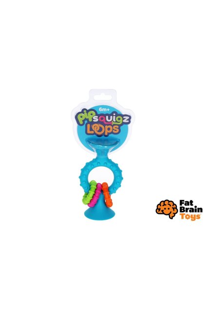 Chrastítko pipSquiz Loops modré, Fat Brain, W010228