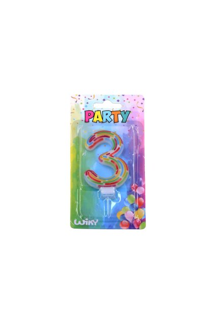 Párty svíčka číslo 3 Čárky, W017549