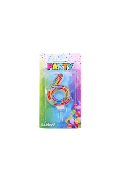 Párty svíčka číslo 6 Čárky, W017552