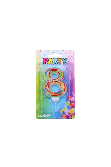 Párty svíčka číslo 8 Čárky, W017554