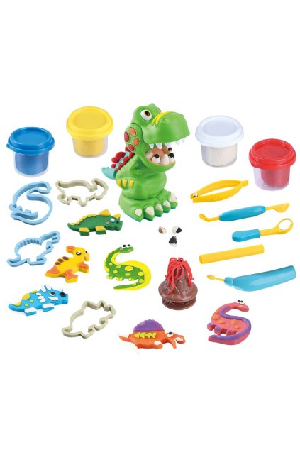 Playgo Modelína zubař dino set 4x56 g, PLAYGO, W037819