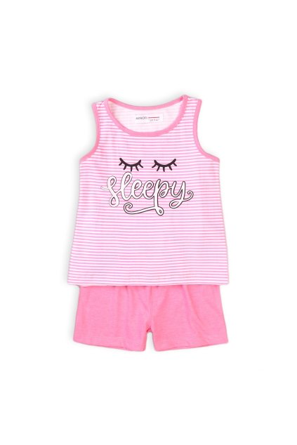 Pyžamo dívčí krátké, Minoti, KG PYJ 19, růžová - 152/158