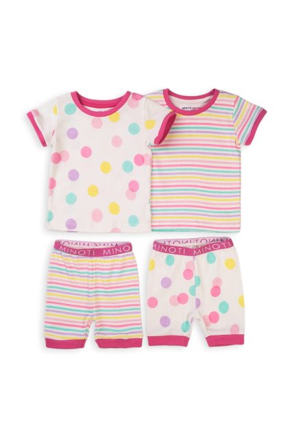 Pyžamo dívčí krátké, 2pack, Minoti, TG PYJ 10, růžová - 80/86