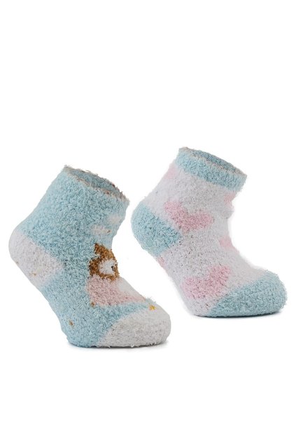 ponožky dívčí FLUFFY s protiskluzem - 2pack, Pidilidi, PD0147-01, holka - 6-12m