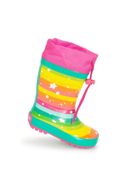 dívčí holínky gumové - potisk rainbow, Pidilidi, PL0051-01, holka - 34