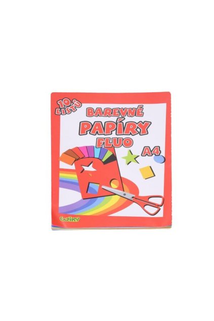 Papíry barevné W fluo A4, 10 listů, WIKY, 886466